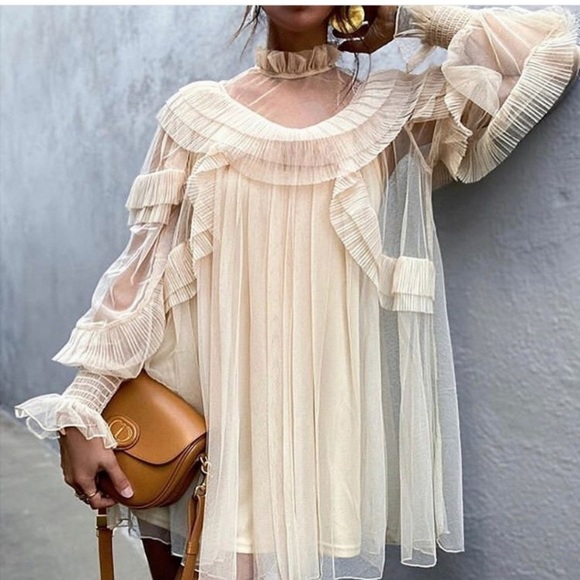 Zara Dresses & Skirts - Zara tulle knit mini dress